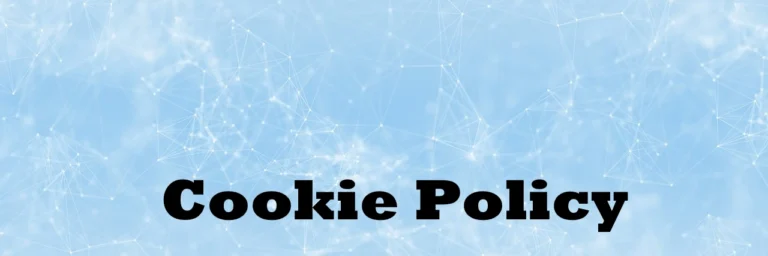 Light blue background with network nodes, and the words "Cookie Policy" centered, and in black font.